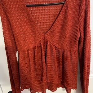 Urban outfitters Rust Knit babydoll Women's Top